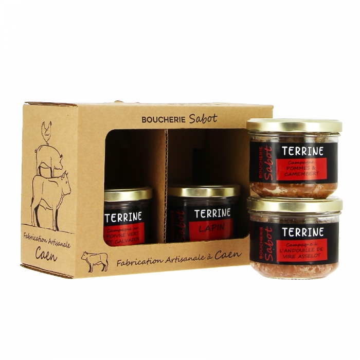 Coffret cadeau "Quatuor du Boucher Sabot" : coffret apéritif 100% terroir normand
