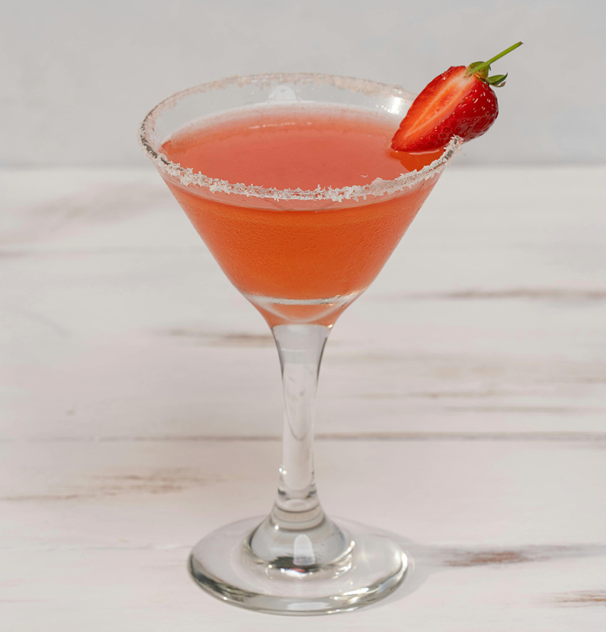 Cocktail cidre aux fraises