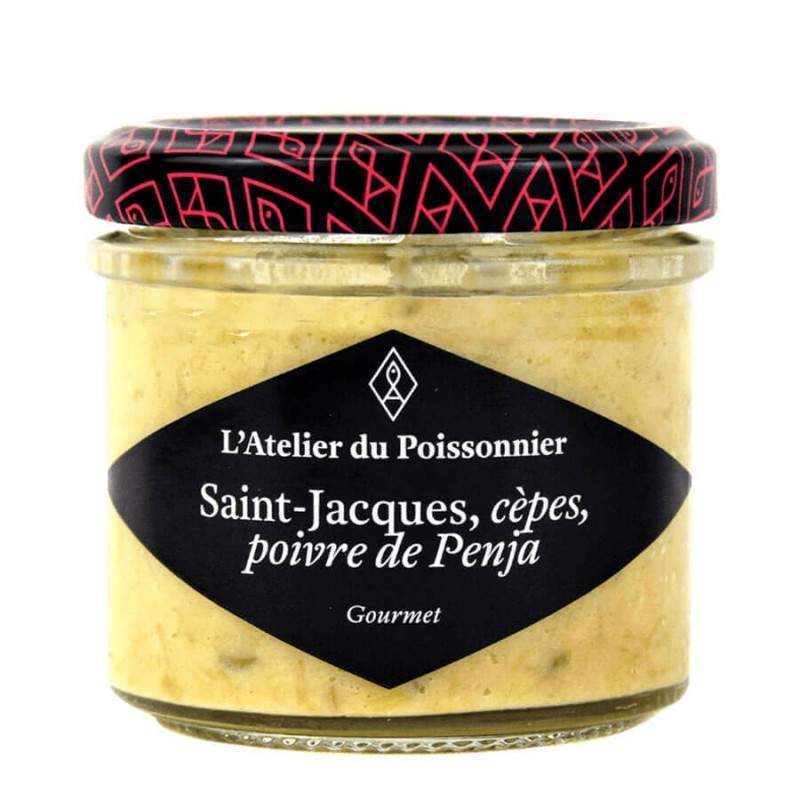 Une rillettes de St-Jacques, cèpes et poivre de Penja 90g